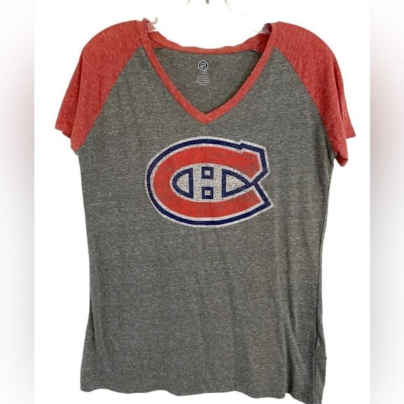 NHL Montreal Canadiens  Heathered Grey T-Shirt Ladies Lg - Picture 1 of 9